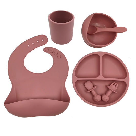 Couverts pour bébé, bavoir en silicone, tasse en silicone, cuillère