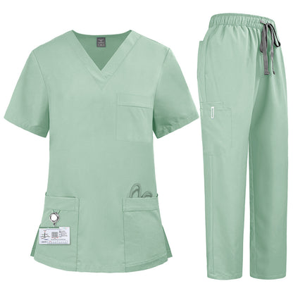 Women's Elastic Nurse Uniform Two-piece Set