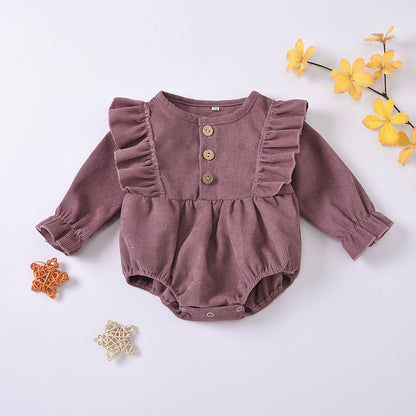 Corduroy Flying Sleeve Triangle Romper Spring And Autumn Romper