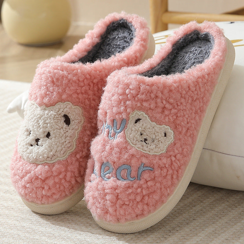 Chaussons d'hiver chauds en forme d'ours pour femmes