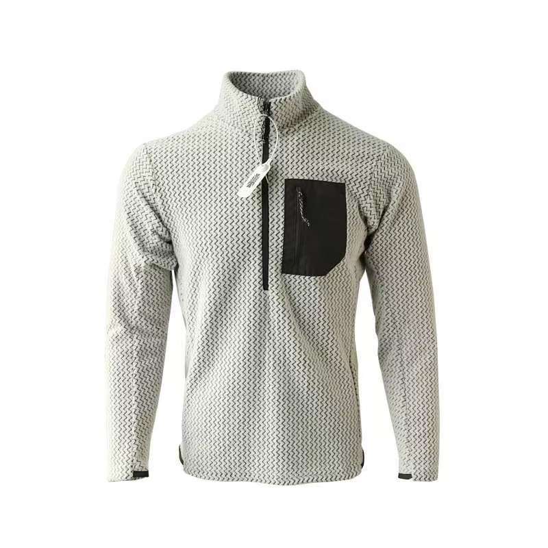 Spring And Autumn Outdoor Pullover High-end Wave Pattern Fleece Sweater