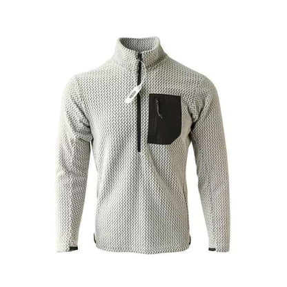 Spring And Autumn Outdoor Pullover High-end Wave Pattern Fleece Sweater