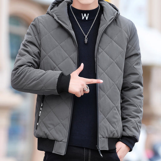 Veste polaire à carreaux diamants Manteau rembourré en coton
