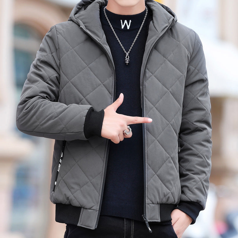Veste polaire à carreaux diamants Manteau rembourré en coton