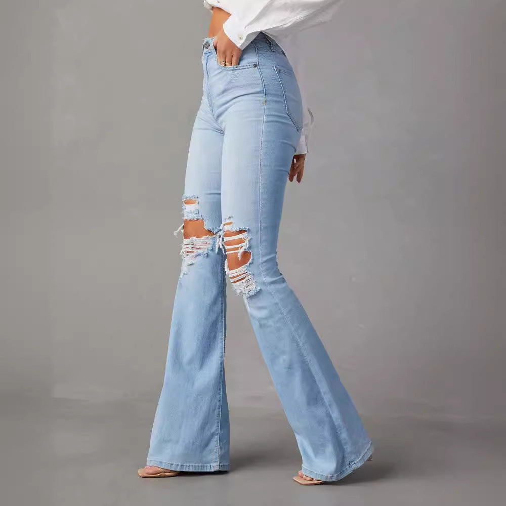 Jean a patte large tendance mode pour femme  un jean qui vous met en valeur. Confortable