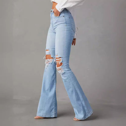 Jean a patte large tendance mode pour femme  un jean qui vous met en valeur. Confortable
