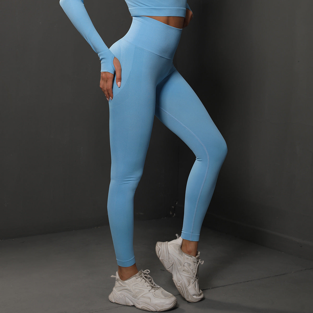Pantalon de yoga taille haute sans coutures pour femmes, couleur unie, leggings longs, fitness, course à pied, sport, gym