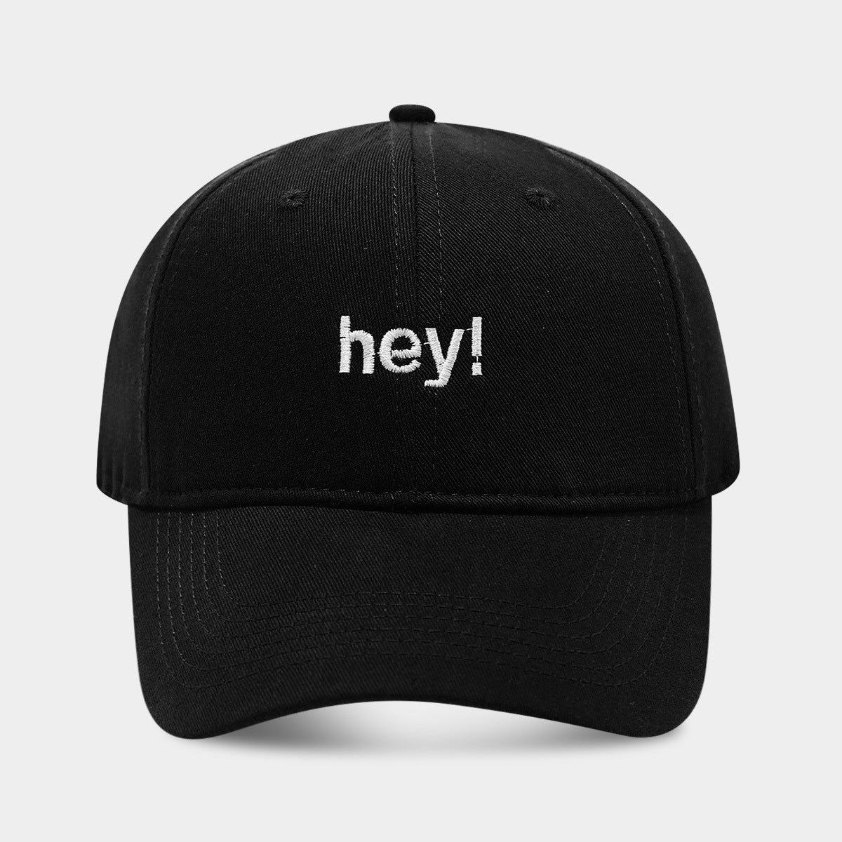 Creative Letters Hey Embroidery Soft Top Peak Cap