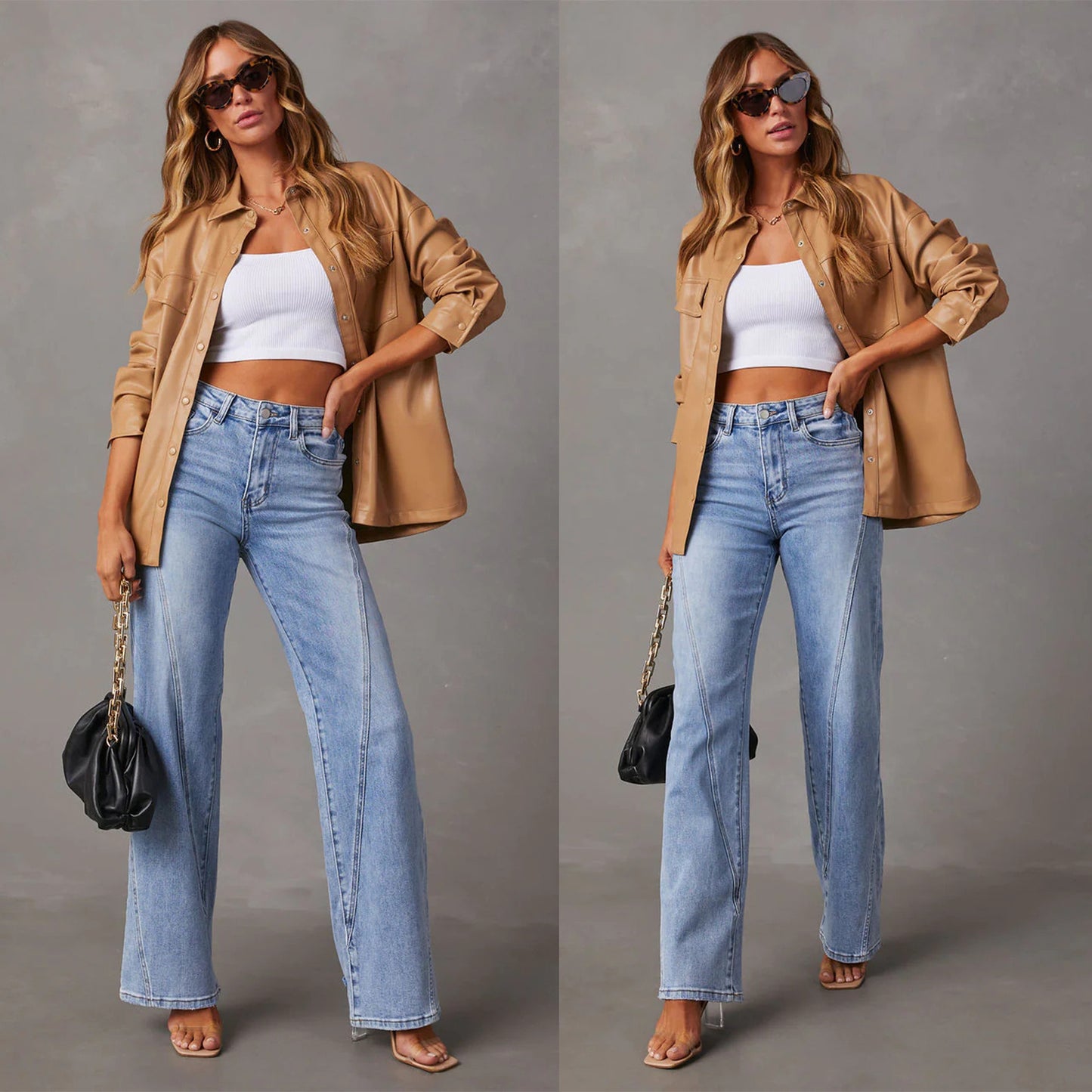 Jean large décontracté pour femme , élégante un jean qui vous met en valeur.