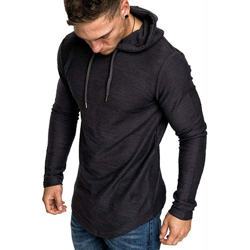 Sweat à capuche décontracté à manches longues pour homme, haut slim, t-shirt de sport