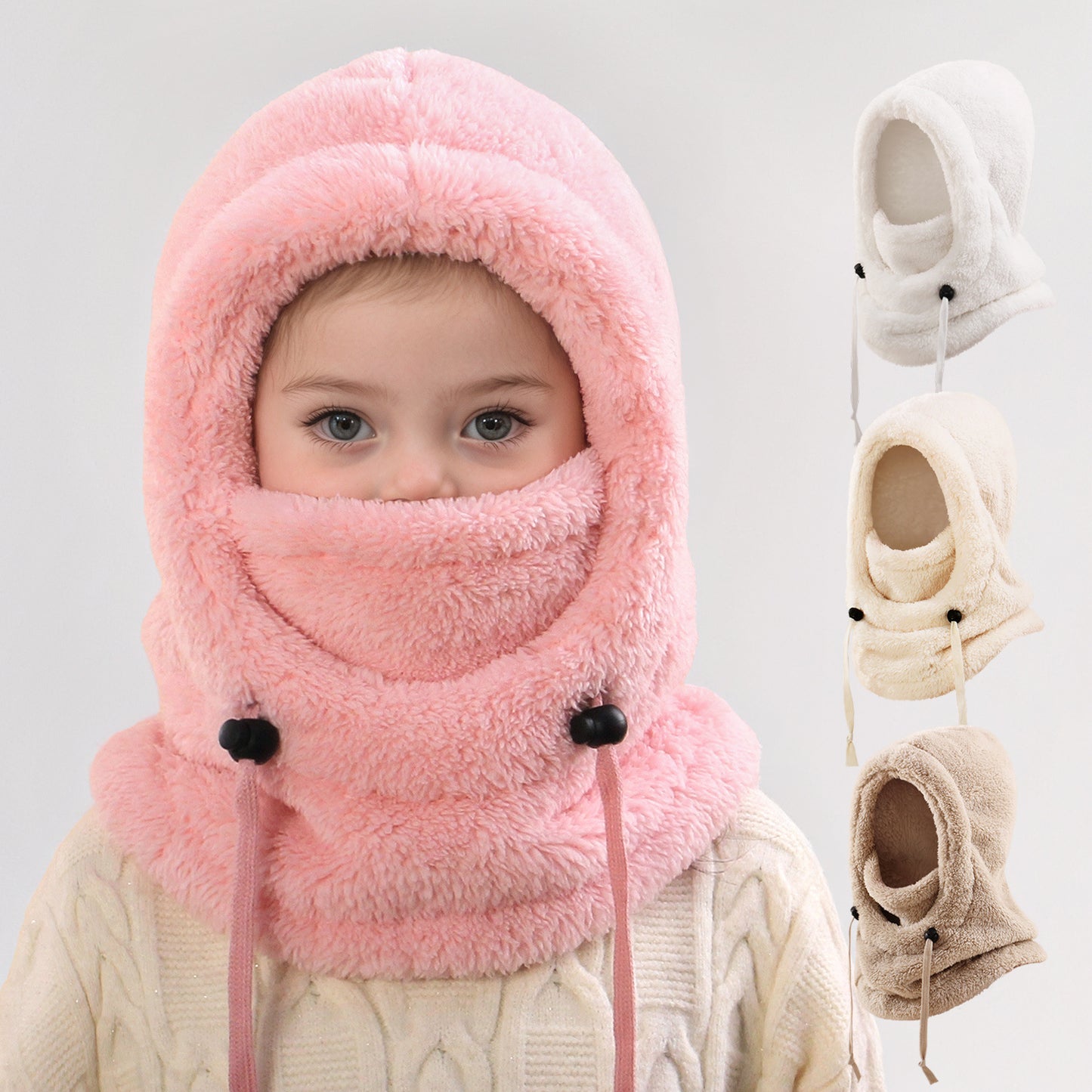 Warm Ear Protection Scarf Integrated Hat For Winter Thickened