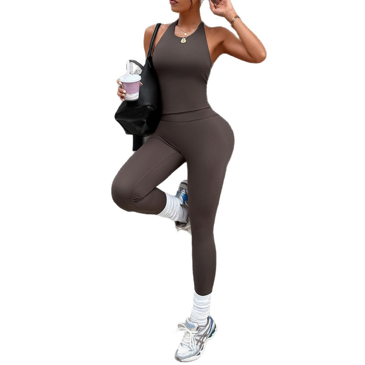 Yoga Tank Top And Workout Pants Set
