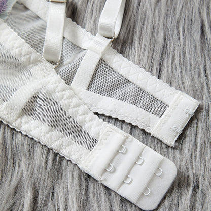 Ensemble de soutien-gorge imprimé brodé créatif pour femme