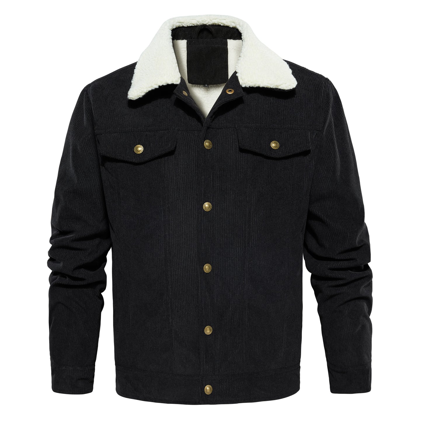 Veste d'hiver en velours côtelé pour homme, doublée chaude et épaisse, mode