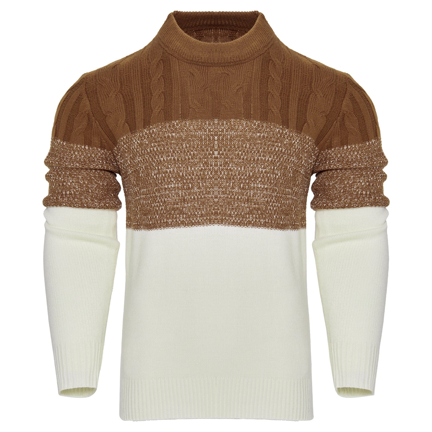 Pull décontracté à manches longues et blocs de couleurs pour homme