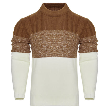 Pull décontracté à manches longues et blocs de couleurs pour homme