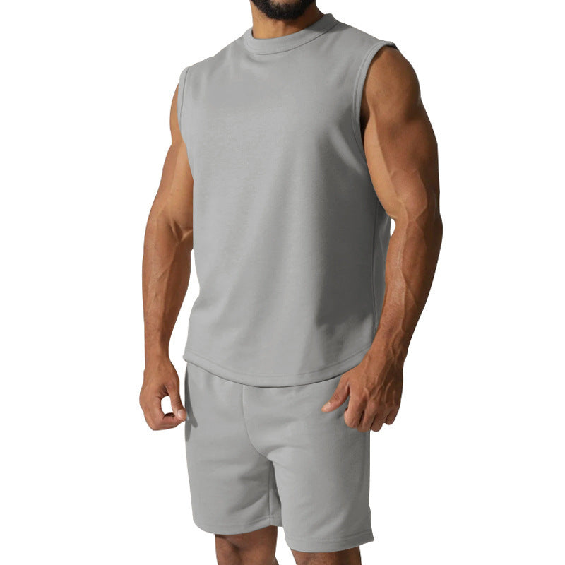Sleeveless Sports Suit Men's Casual Thin Top Solid Color