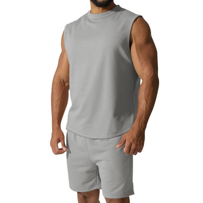 Sleeveless Sports Suit Men's Casual Thin Top Solid Color