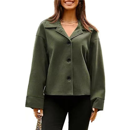 Manteau boutonné à manches longues pour femme