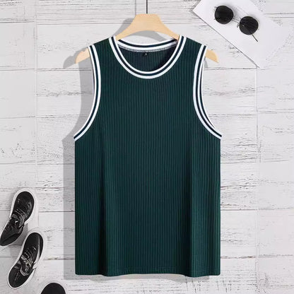 Gilet de sport ajusté en tricot à rayures verticales