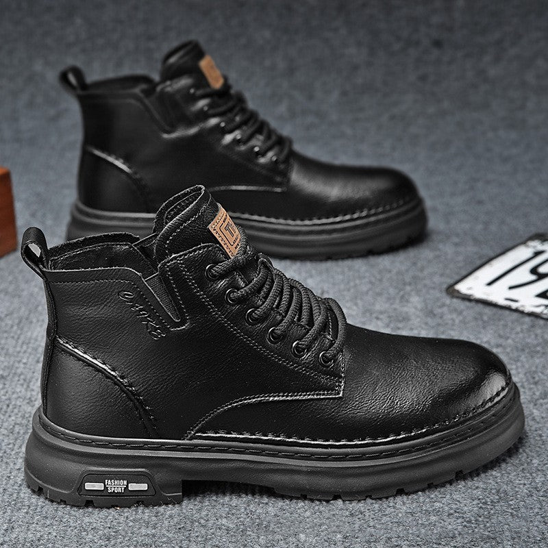 Bottes Martin mi-hautes à semelles épaisses, style rétro, faciles à assortir et décontractées