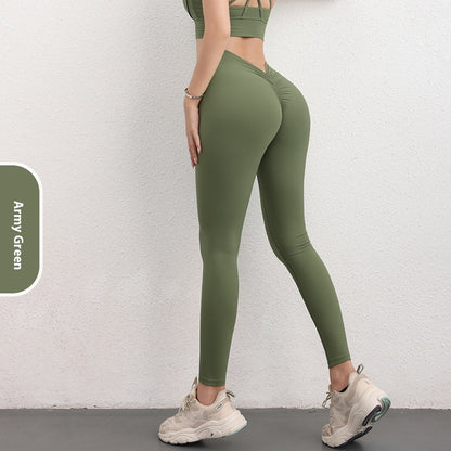 Pantalon de yoga tendance en V, taille haute, pour femme, pour le sport et le fitness