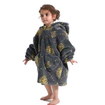 Vêtements confortables en velours de coton résistants au froid pour garçons et filles, couverture à capuche épaisse grande taille, vêtements de nuit pour enfants