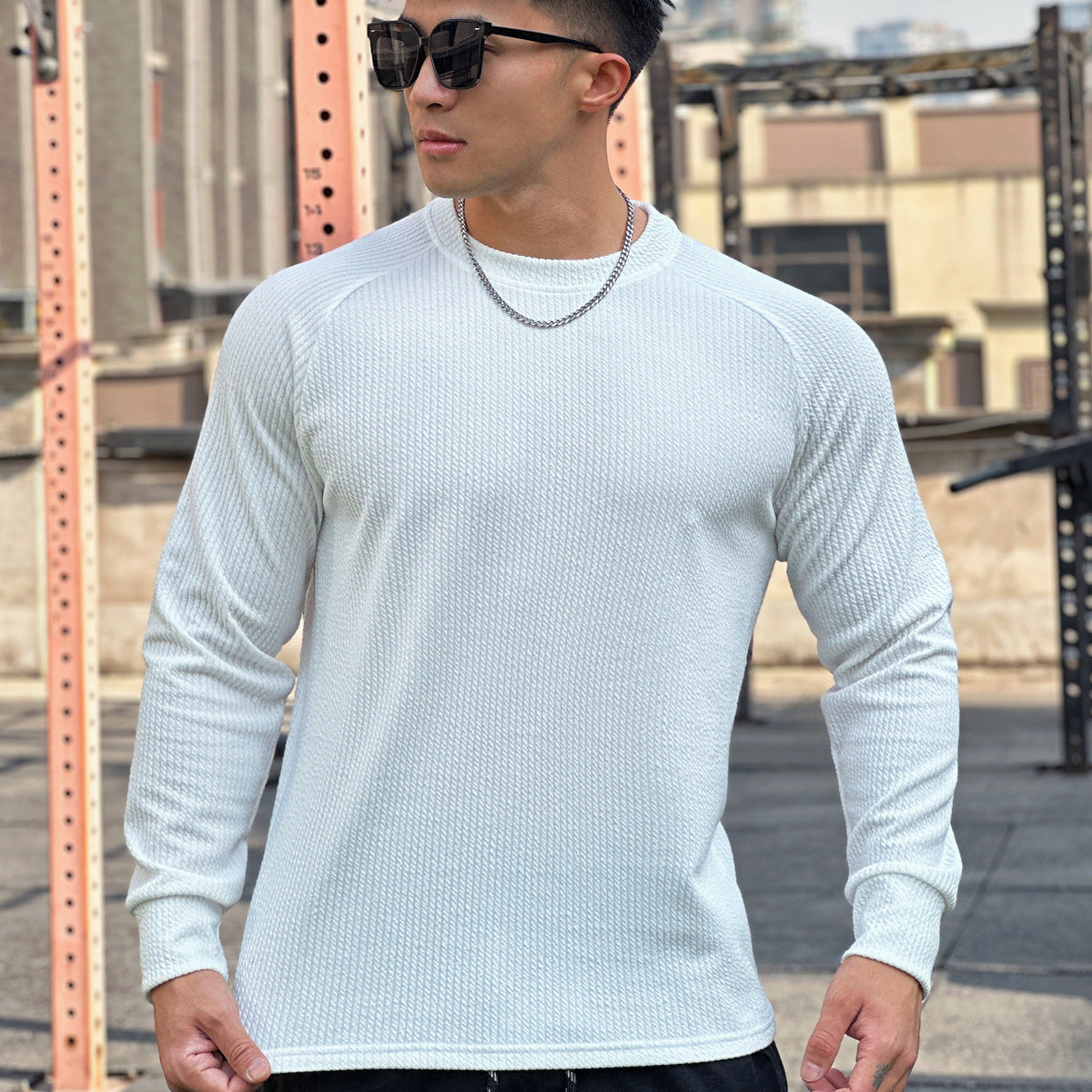 Men's Crew Neck Casual Plus Size Pullover Long Sleeve