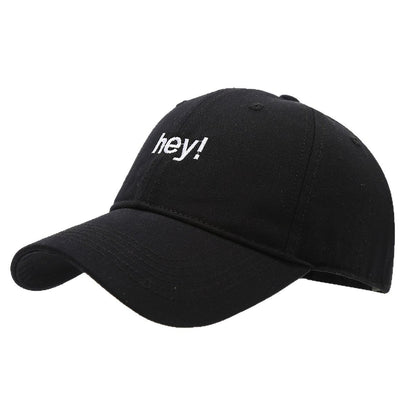 Creative Letters Hey Embroidery Soft Top Peak Cap