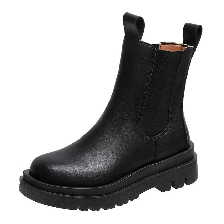 Bottines à plateforme tendance de style britannique pour femmes