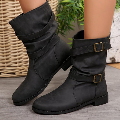 Fashion Plus Size Mid Short Boots Women