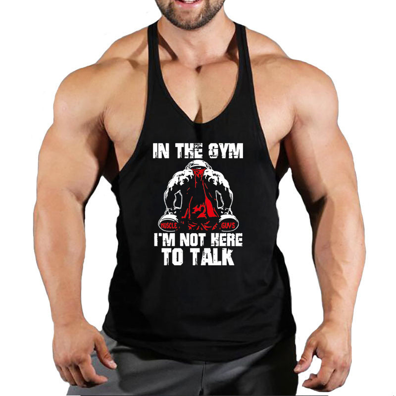 Débardeur d'été décontracté pour homme, chemise de sport à col rond, en forme de I, pour fitness
