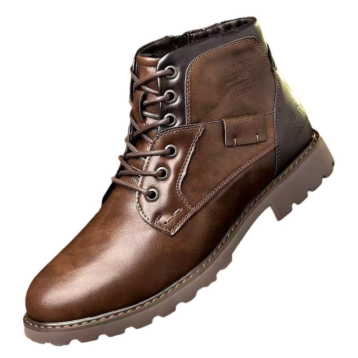 Bottes Martin pour hommes, bottines zippées