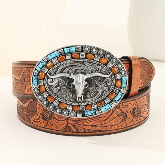 Ceinture vintage en denim western, ceinture européenne et américaine