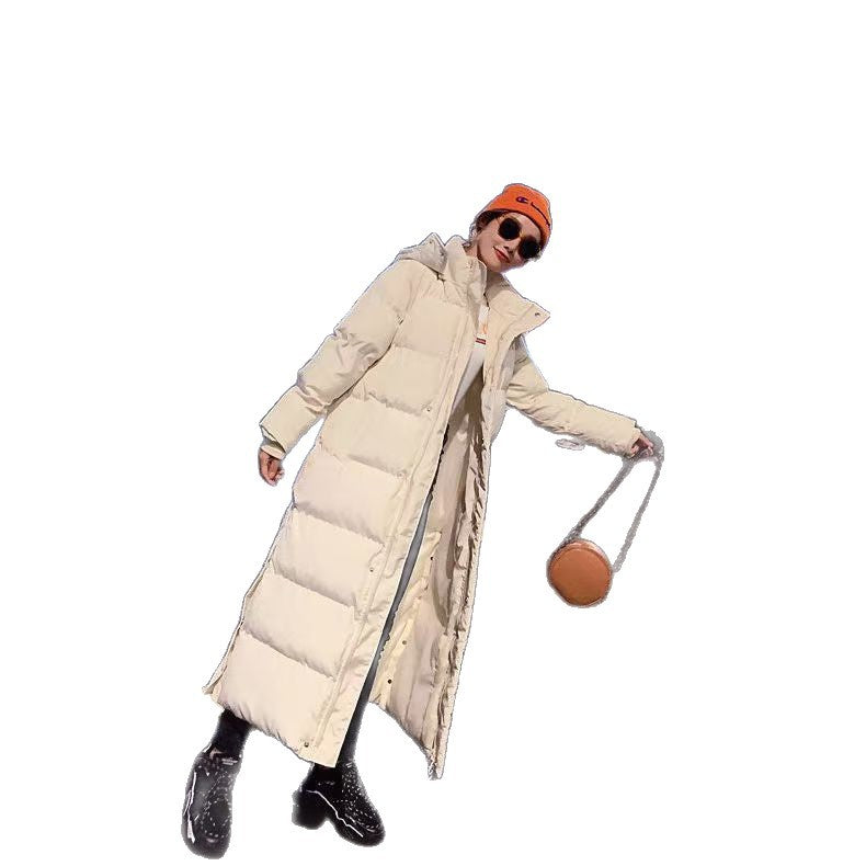 Long Instagram-hit Versatile Chic Casual Minimalist Padded Warm Hooded Cotton-padded Coat