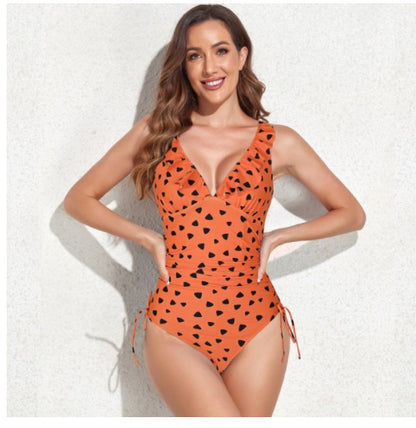 European And American Flounces One-piece Swimsuit