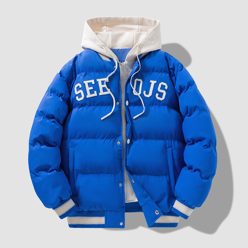 Manteau à capuche en coton pour homme et adolescent, veste chaude et solide avec fermeture éclair, style hiver