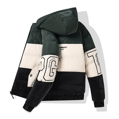 Color-blocking Euro-American Style Reversible Cotton Jacket