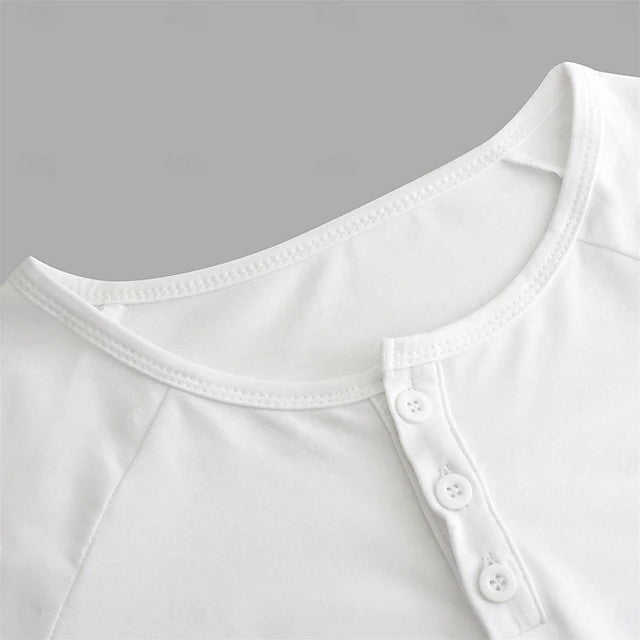 T-shirt à manches longues et col Henry pour homme