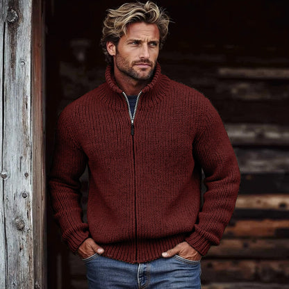 Mens Printed Long-Sleeve Zip-Up Hoodie Top