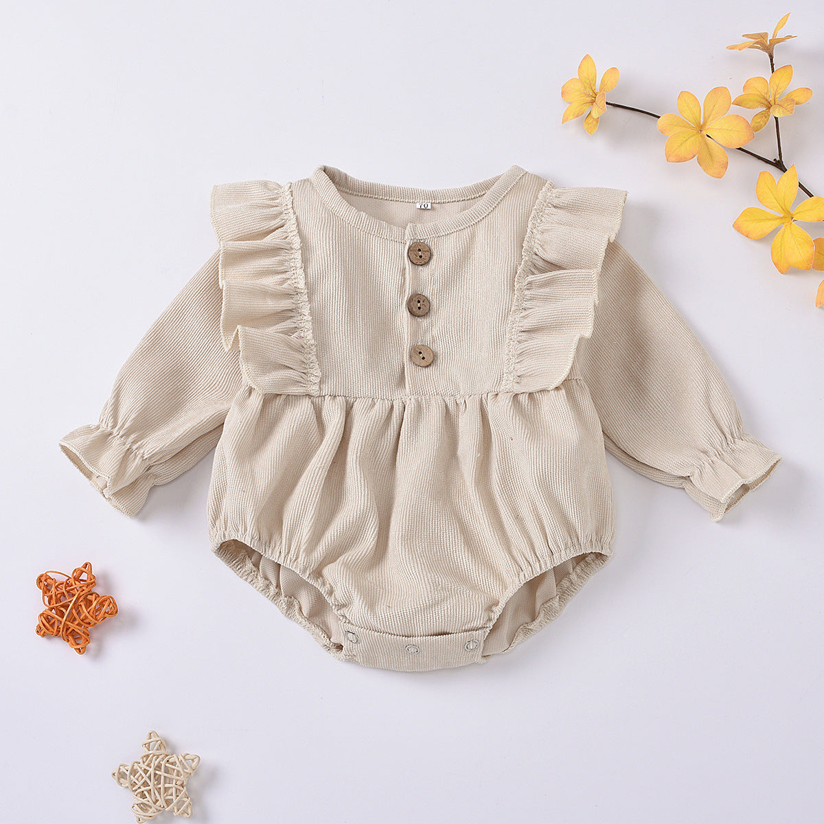 Corduroy Flying Sleeve Triangle Romper Spring And Autumn Romper