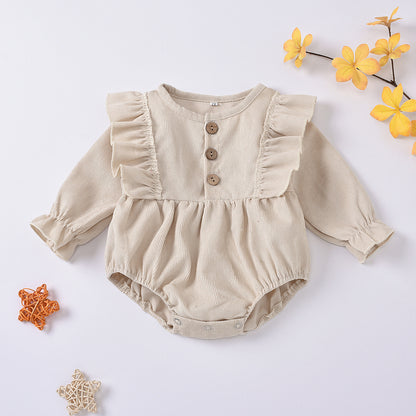 Corduroy Flying Sleeve Triangle Romper Spring And Autumn Romper