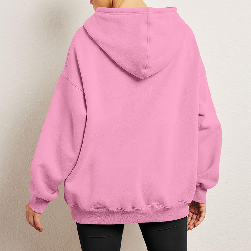 Sweats à capuche surdimensionnés pour femmes, sweats amples en polaire avec poche, pulls à manches longues, tenues d'hiver et d'automne, vêtements de sport