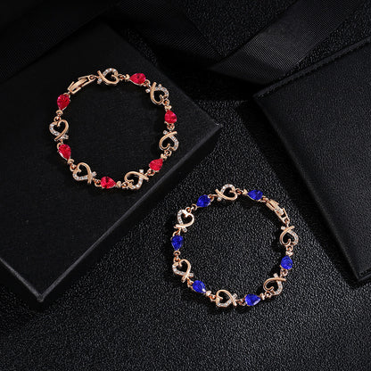 Bracelet d'amour creux avec strass, bracelet tendance en forme de cœur pour vos sortie chic