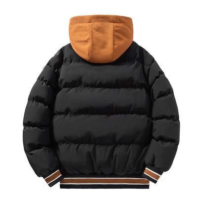 Manteau à capuche en coton pour homme et adolescent, veste chaude et solide avec fermeture éclair, style hiver