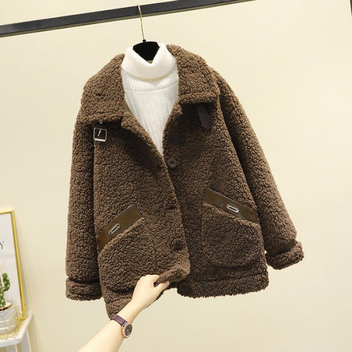 Fleece-lined Extra-thick Loose-fitting Warm Coat For Petite Individuals