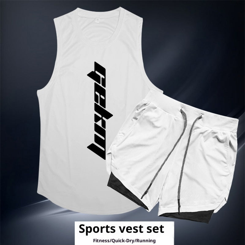 Sports Suit Men's Outdoor Running Fitness Vest Shorts