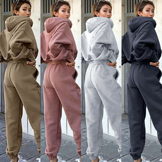 Nouveau style automne et hiver pour femmes, nouveau manteau à capuche décontracté, combinaison de sport