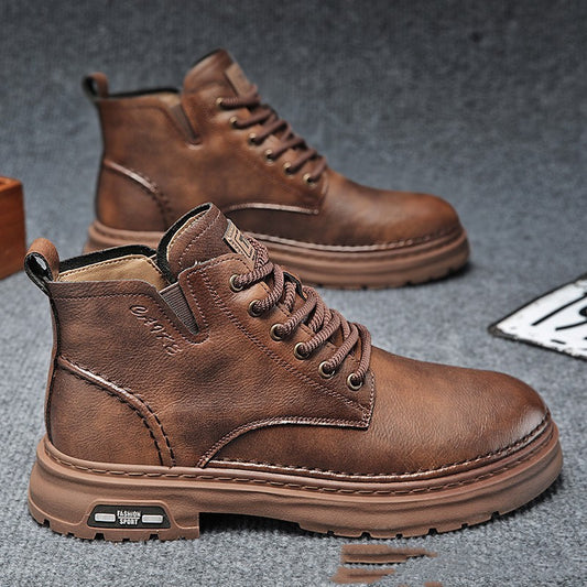 Bottes Martin mi-hautes à semelles épaisses, style rétro, faciles à assortir et décontractées