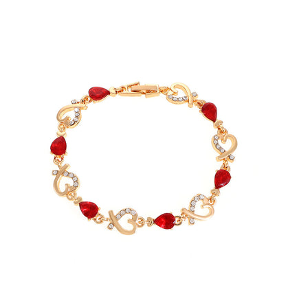 Bracelet d'amour creux avec strass, bracelet tendance en forme de cœur pour vos sortie chic